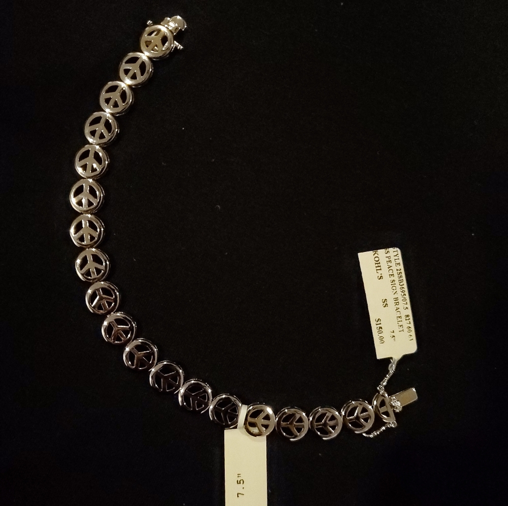 Sterling Silver Peace Sign bracelet